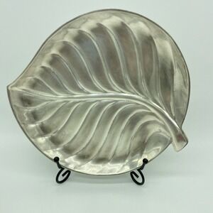 International‎ Silver Company Tray Vintage Silver Plated Tropical Leaf